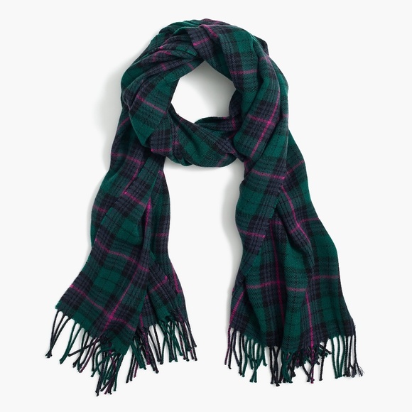 J. Crew Classic Plaid Scarf Peregrine Blackwatch